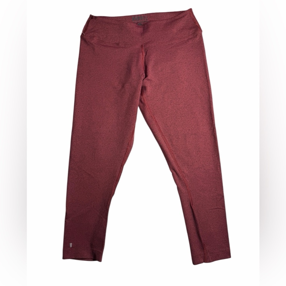 NOBULL Cropped Ankle Leggings Heathered Wine Womens Sz Medium - Picture 3 of 10